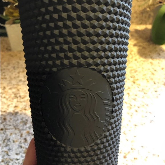 Black matte studded Starbucks tumbler - Picture 2 of 2